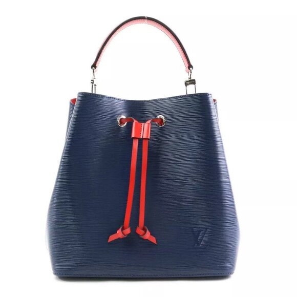 Auth LOUIS VUITTON Epi Neo Noe Handbag Shoulder Bag Navy/Red Epi Leather - Picture 1 of 16